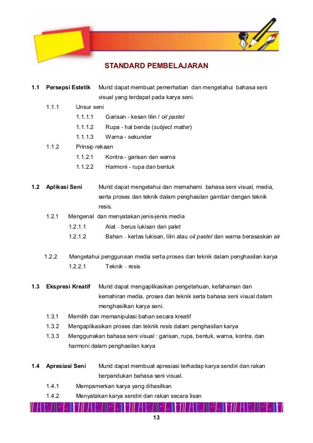Panduan pengajaran dunia seni visual thn 2