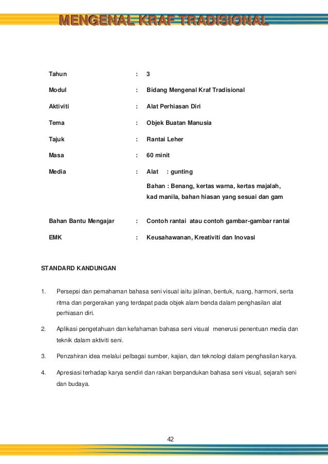 Panduan pengajaran dunia seni visual Tahun 3 KSSR