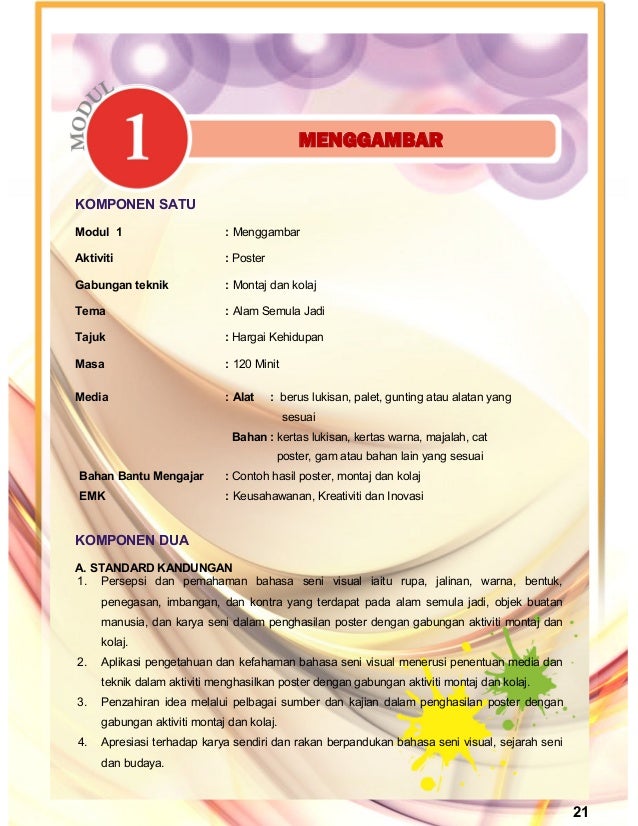 Panduan Pengajaran Kssr Pendidikan Seni Visual Tahun 6