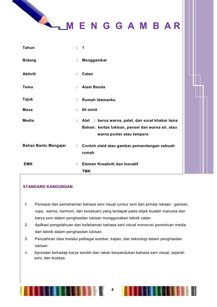 Panduan pengajaran seni visual tahun 1