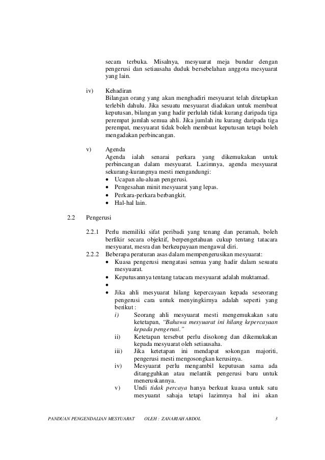 Panduan pengendalian mesyuarat