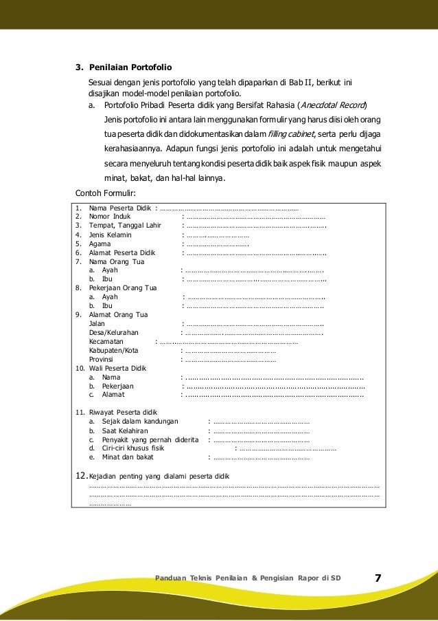 Panduan penilaian rapor sd ara - 24 june 2015