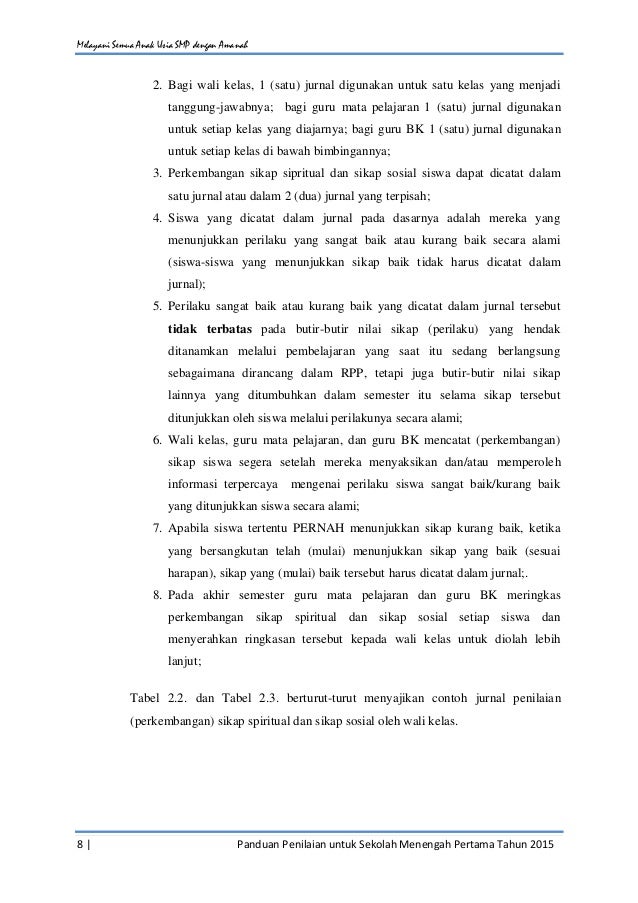 Panduan Penilaian K 13 SMP-revisi 2015