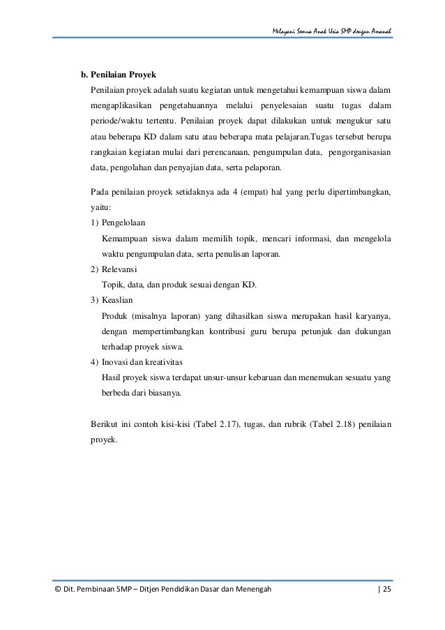 Panduan Penilaian Kurikulum 2013 Smp