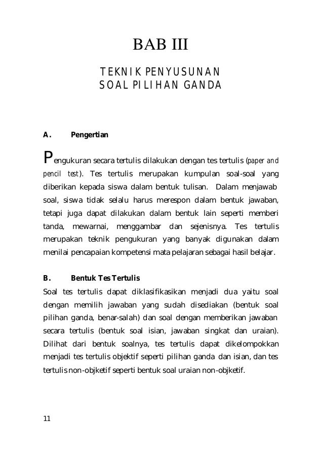 Panduan Penulisah Soal Pilgan