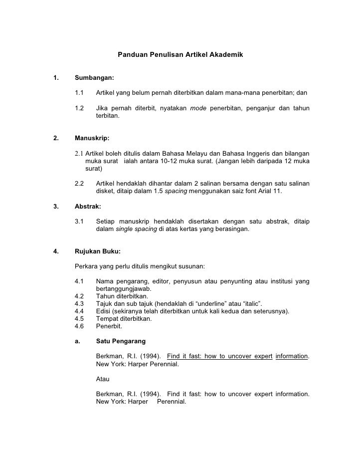 Panduan Penulisan Artikel Akademik2010