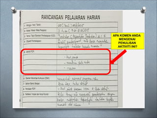 APA KOMEN ANDA
MENGENAI
PENULISAN
AKTIVITI INI?
 