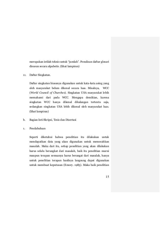 Panduan penulisan thesis