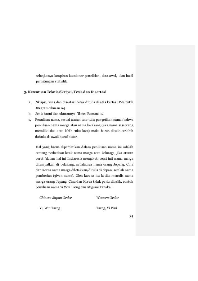 Panduan penulisan thesis