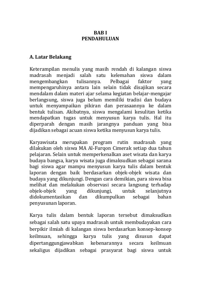Panduan Penyusunan Laporan Karya Wisata dan Budaya