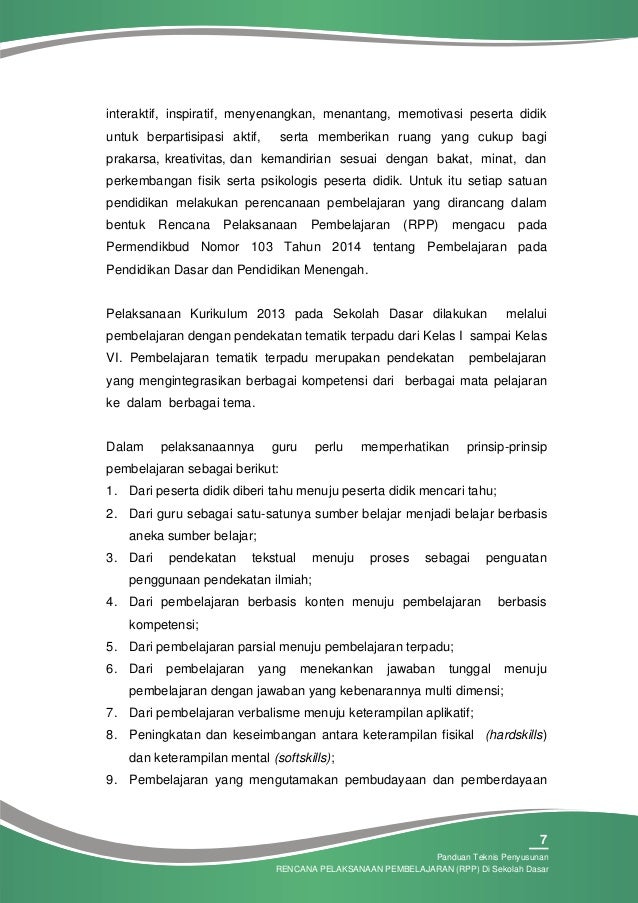 Panduan penyusunan rpp di sd Panduan penyusunan rpp di sd