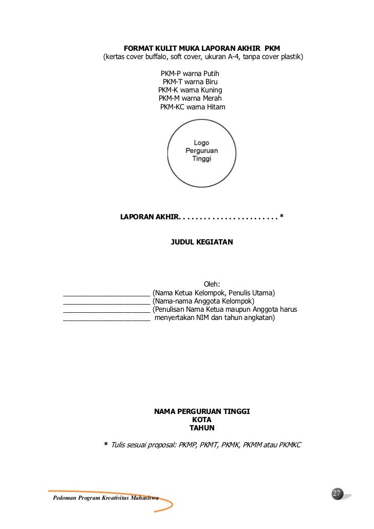 Contoh Laporan Akhir Pkm M Seputar Laporan