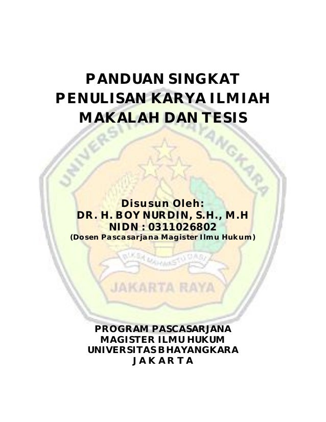 Panduan Singkat Penulisan Karya Ilmiah