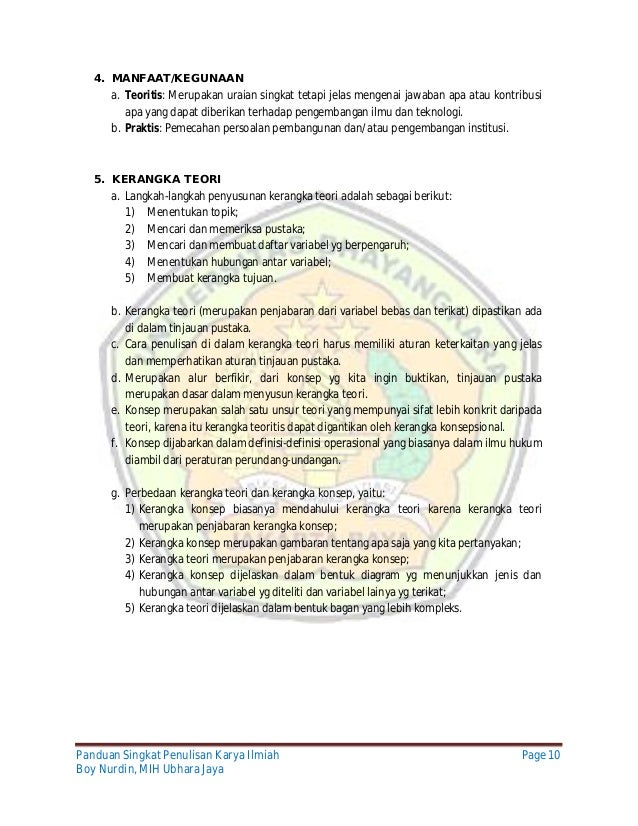 Panduan Singkat Penulisan Karya Ilmiah