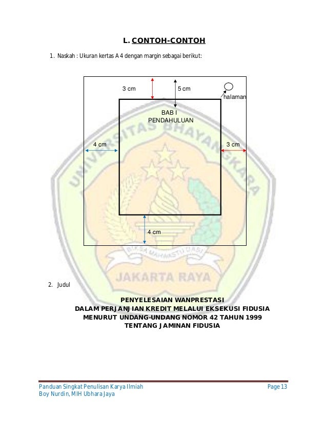 Panduan Singkat Penulisan Karya Ilmiah