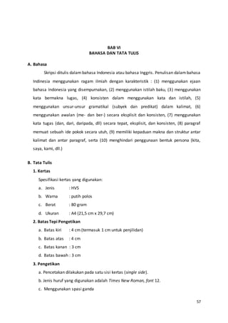 PENULISAN KARYA ILMIAH - Panduan Skripsi