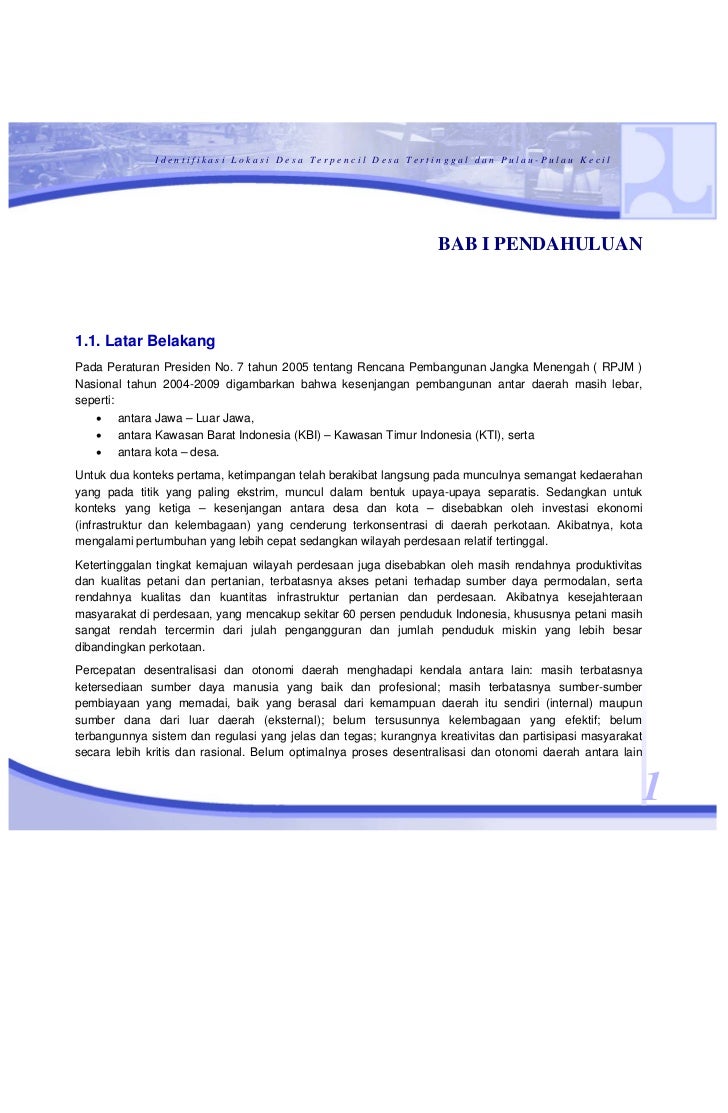 Panduan teknis ident. desa terpencil,desa tertinggal dan 