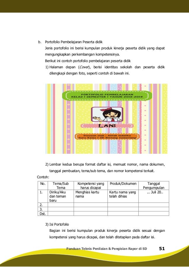 Panduan Teknis Penilaian Amp Pengisian Rapor Di Sd