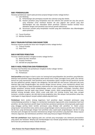 Panduan Tesis Prodi Magister Sistem Informasi edisi 6 2018-1 | PDF