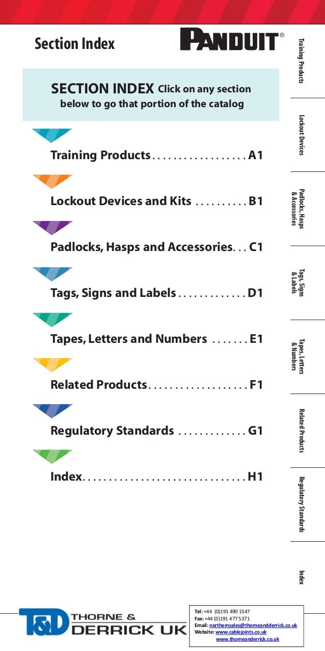 Panduit Lockout Tagout Electrical Safety Catalogue