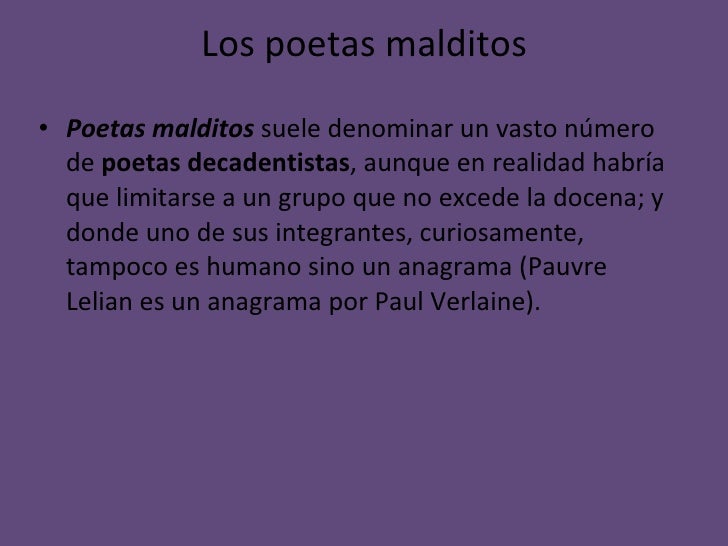 Simbolismo Y Poetas Malditos