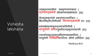 Vishesha
lakshana
्वङमूत्रभयभािीभां रूिकृ ष्णारुणाभता |
वातपाण््वामये तोिकम्पाभाहभ्रमािय ||४||
पीतमूत्रशकृ निभेत्रो िाहतृष्णाज्विा्निवत |
लभनिभववट्कोऽनतपीताभ वपत्तपाण््वामयी भि ||५||
कफप्रनेकश्वयथुतनिद्रालसस्यानतगौिवै |
पाण्डुिोगी कफाच्छ
ु क्लसैस््वङमूत्रभयभाभभै ||६||
ज्विािोिकहृल्लसानच्छदिततृष्णाक्लसमा्निवत |
पाण्डुिोगी त्रत्रलभिोषैस््याज्य िीणो हते्निद्रय ||७||
Madhava.Ni 8
18/06/2021 Pandu Roga (Dr Akshay Shetty) 16
 