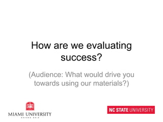 Are we doing the right thing?(Audience: What might the alternatives be?)