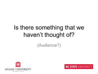 How are we evaluating success?(Audience: What would drive you towards using our materials?)