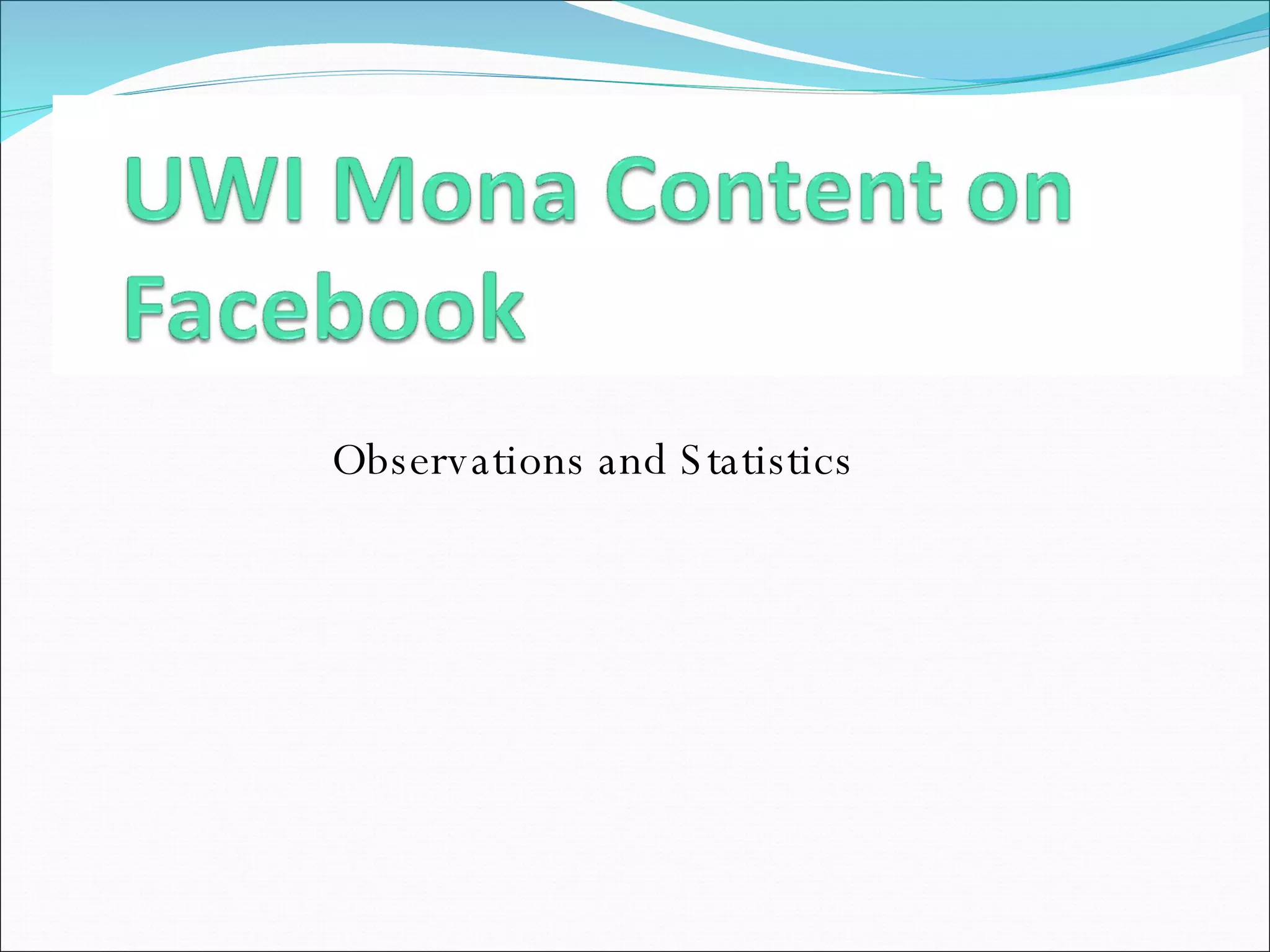 Observations and Statistics 