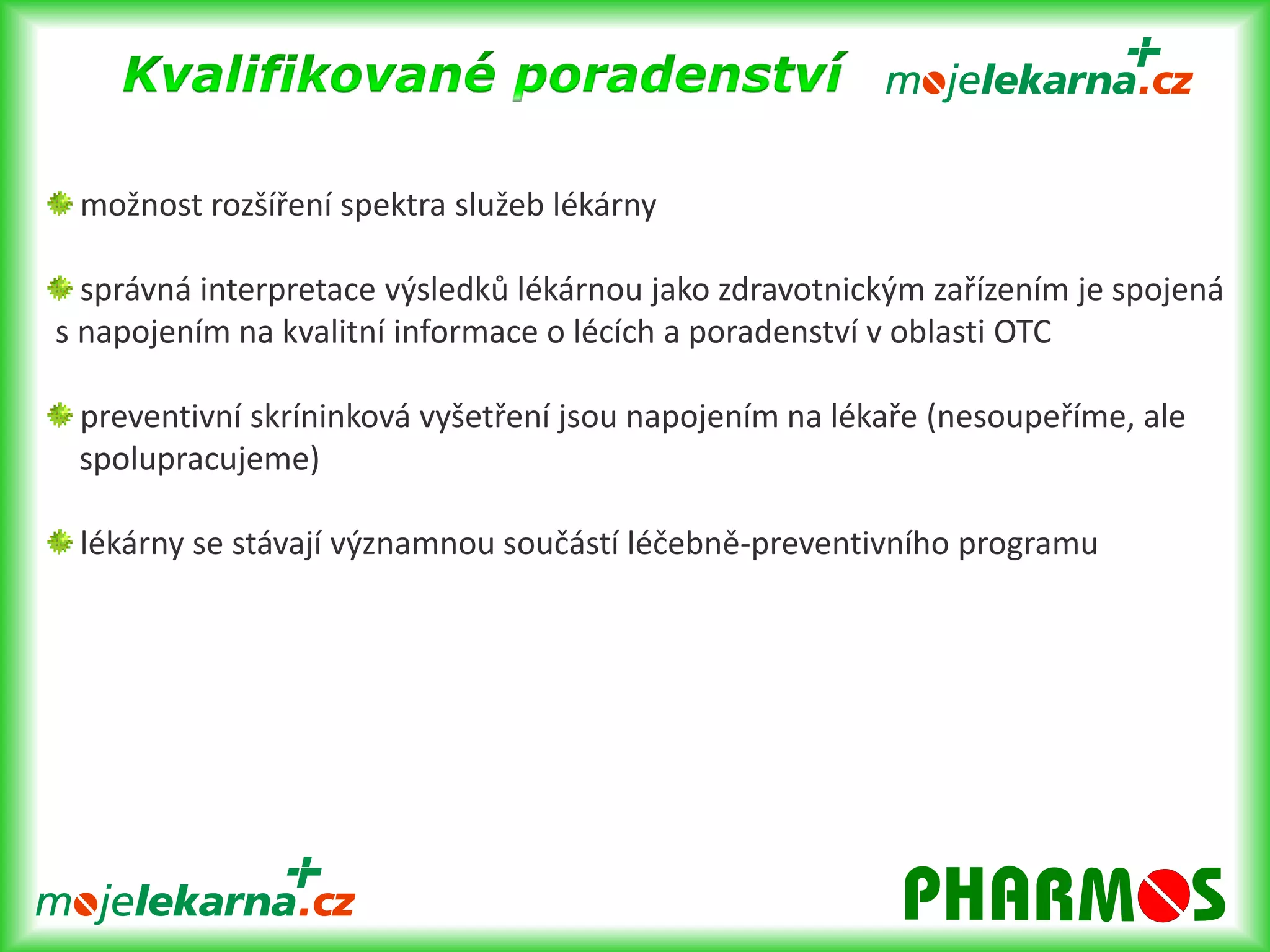 Možnosti rozšíření služeb v péči o geriatrické pacientyvzdělávací letáky