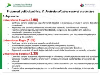 Cadrul didactic menţine standardele profesionale: îşi documentează şi chestionează rezultatele;