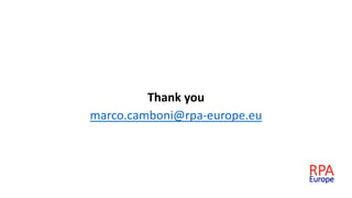 Thank you
marco.camboni@rpa-europe.eu
 