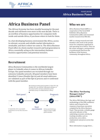 AFRICABUSINESSPANEL
PANELBOOK
www.africabusinesspanel.com Business Panel
AFRICA
 