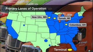 New Ulm, MN
Columbus, OH
Tomah, WI
Terminal
Primary Lanes of Operation
 