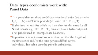 Panel Dataset Example Comprehensive Overview of Data Structures in Economic Regression ...