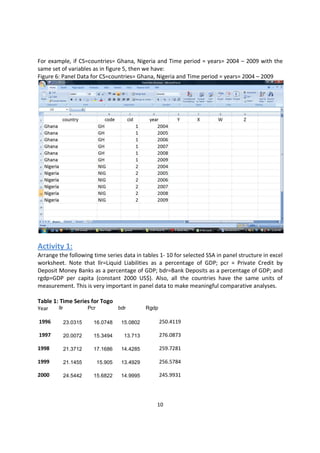 Panel Data Table Example Panel data content | PDF