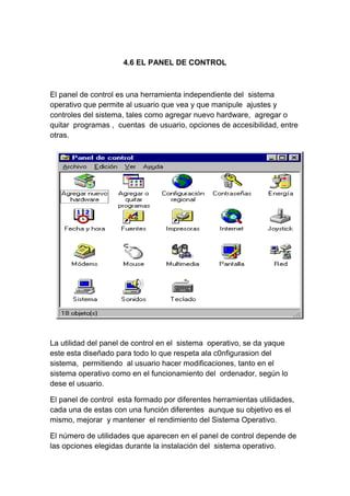 Programa De Panel Panel de control | DOCX