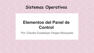 Sistemas Operativos
Elementos del Panel de
Control
Por: Claudia Guadalupe Vargas Mozqueda
 