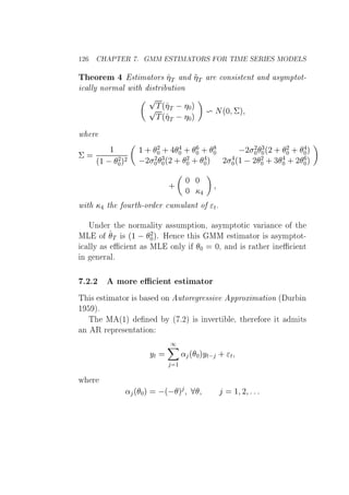 ½¾ À ÈÌ Ê º ÅÅ ËÌÁÅ ÌÇÊË ÇÊ ÌÁÅ Ë ÊÁ Ë ÅÇ ÄË
Ì ÓÖ Ñ ×Ø Ñ ØÓÖ× Ì Ò Ì Ö ÓÒ× ×Ø ÒØ Ò ×ÝÑÔØÓØ¹
ÐÐÝ ÒÓÖÑ Ð Û Ø ×ØÖ ÙØ ÓÒ
Ô
Ì´ Ì   ¼µÔ
Ì´ Ì   ¼µ
Ú Æ´¼ ¦µ
Û Ö
¦
½
´½   ¾
¼µ¾
½ · ¾
¼ · ¼ · ¼ · ¼  ¾ ¾
¼
¿
¼´¾ · ¾
¼ · ¼µ
 ¾ ¾
¼
¿
¼´¾ · ¾
¼ · ¼µ ¾ ¼´½  ¾ ¾
¼ · ¿ ¼ · ¾ ¼µ
·
¼ ¼
¼
Û Ø Ø ÓÙÖØ ¹ÓÖ Ö ÙÑÙÐ ÒØ Ó Øº
ÍÒ Ö Ø ÒÓÖÑ Ð ØÝ ××ÙÑÔØ ÓÒ¸ ×ÝÑÔØÓØ Ú Ö Ò Ó Ø
ÅÄ Ó Ì × ´½   ¾
¼µº À Ò Ø × ÅÅ ×Ø Ñ ØÓÖ × ×ÝÑÔØÓØ¹
ÐÐÝ × ÒØ × ÅÄ ÓÒÐÝ ¼ ¼¸ Ò × Ö Ø Ö Ò ÒØ
Ò Ò Ö Ðº
º¾º¾ ÑÓÖ ÒØ ×Ø Ñ ØÓÖ
Ì × ×Ø Ñ ØÓÖ × × ÓÒ ÙØÓÖ Ö ×× Ú ÔÔÖÓÜ Ñ Ø ÓÒ ´ ÙÖ Ò
½ µº
Ì Å ´½µ Ò Ý ´ º¾µ × ÒÚ ÖØ Ð ¸ Ø Ö ÓÖ Ø Ñ Ø×
Ò Ê Ö ÔÖ × ÒØ Ø ÓÒ
ÝØ
½
½
« ´ ¼µÝØ  · Ø
Û Ö
« ´ ¼µ  ´  µ ½ ¾
 
