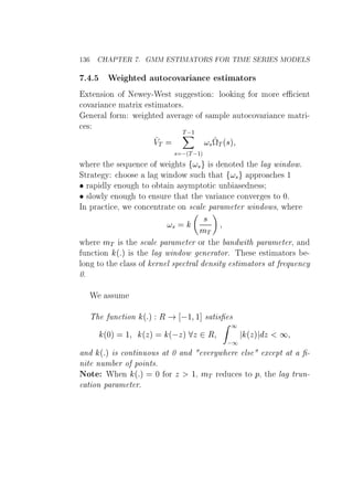 ½¿ À ÈÌ Ê º ÅÅ ËÌÁÅ ÌÇÊË ÇÊ ÌÁÅ Ë ÊÁ Ë ÅÇ ÄË
º º Ï Ø ÙØÓ ÓÚ Ö Ò ×Ø Ñ ØÓÖ×
ÜØ Ò× ÓÒ Ó Æ Û Ý¹Ï ×Ø ×Ù ×Ø ÓÒ ÐÓÓ Ò ÓÖ ÑÓÖ ÒØ
ÓÚ Ö Ò Ñ ØÖ Ü ×Ø Ñ ØÓÖ×º
Ò Ö Ð ÓÖÑ Û Ø Ú Ö Ó × ÑÔÐ ÙØÓ ÓÚ Ö Ò Ñ ØÖ ¹
×
ÎÌ
Ì ½
×  ´Ì ½µ
×ªÌ´×µ
Û Ö Ø × ÕÙ Ò Ó Û Ø× × × ÒÓØ Ø Ð Û Ò ÓÛº
ËØÖ Ø Ý ÓÓ× Ð Û Ò ÓÛ ×Ù Ø Ø × ÔÔÖÓ × ½
¯ Ö Ô ÐÝ ÒÓÙ ØÓ Ó Ø Ò ×ÝÑÔØÓØ ÙÒ × Ò ××
¯ ×ÐÓÛÐÝ ÒÓÙ ØÓ Ò×ÙÖ Ø Ø Ø Ú Ö Ò ÓÒÚ Ö × ØÓ ¼º
ÁÒ ÔÖ Ø ¸ Û ÓÒ ÒØÖ Ø ÓÒ × Ð Ô Ö Ñ Ø Ö Û Ò ÓÛ×¸ Û Ö
×
×
ÑÌ
Û Ö ÑÌ × Ø × Ð Ô Ö Ñ Ø Ö ÓÖ Ø Ò Û Ø Ô Ö Ñ Ø Ö¸ Ò
ÙÒ Ø ÓÒ ´ µ × Ø Ð Û Ò ÓÛ Ò Ö ØÓÖº Ì × ×Ø Ñ ØÓÖ× ¹
ÐÓÒ ØÓ Ø Ð ×× Ó ÖÒ Ð ×Ô ØÖ Ð Ò× ØÝ ×Ø Ñ ØÓÖ× Ø Ö ÕÙ Ò Ý
¼º
Ï ××ÙÑ
Ì ÙÒ Ø ÓÒ ´ µ Ê  ½ ½ × Ø × ×
´¼µ ½ ´Þµ ´ Þµ Þ ¾ Ê
½
 ½
´Þµ Þ ½
Ò ´ µ × ÓÒØ ÒÙÓÙ× Ø ¼ Ò Ú ÖÝÛ Ö Ð× Ü ÔØ Ø ¹
Ò Ø ÒÙÑ Ö Ó ÔÓ ÒØ×º
ÆÓØ Ï Ò ´ µ ¼ ÓÖ Þ ½¸ ÑÌ Ö Ù × ØÓ Ô¸ Ø Ð ØÖÙÒ¹
Ø ÓÒ Ô Ö Ñ Ø Öº
 