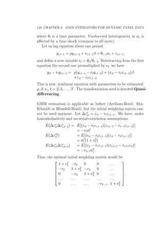 ½ À ÈÌ Ê º ÅÅ ËÌÁÅ ÌÇÊË ÇÊ Æ ÅÁ È Æ Ä Ì
Û Ö Ø × Ø Ñ Ô Ö Ñ Ø Öº ÍÒÓ × ÖÚ Ø ÖÓ Ò ØÝ Ò « ×
Ø Ý Ø Ñ × Ó ´ ÓÑÑÓÒ ØÓ ÐÐ ÙÒ Ø×µº
Ä Ø Ù× Ð ÕÙ Ø ÓÒ ÓÚ ÓÒ Ô Ö Ó
Ý Ø ½ Ý Ø ¾ · Ü Ø ½¬ · Ø ½« · Ø ½
Ò Ò Ò Û Ú Ö Ð ÖØ Ø Ø ½º ËÙ ×ØÖ Ø Ò ÖÓÑ Ø Ö×Ø
ÕÙ Ø ÓÒ Ø × ÓÒ ÓÒ ÔÖ ÑÙÐØ ÔÐ Ý ÖØ¸ Û Ú
Ý Ø  ÖØÝ Ø ½ ´Ý Ø ½  ÖØÝ Ø ¾µ · ´Ü Ø  ÖØÜ Ø ½µ¬
· Ø  ÖØ Ø ½
Ì × × Ò Û¸ ÒÓÒÐ Ò Ö ÕÙ Ø ÓÒ Û Ø Ô Ö Ñ Ø Ö× ØÓ ×Ø Ñ Ø
¬ ÖØ Ø ¾ ¿ Ìº Ì ØÖ Ò× ÓÖÑ Ø ÓÒ Ù× × ÒÓØ ÉÙ × ¹
Ö Ò Ò º
ÅÅ ×Ø Ñ Ø ÓÒ × ÔÔÐ Ð × ÓÖ ´ Ö ÐÐ ÒÓ¹ ÓÒ ¸ Ò¹
Ë Ñ Ø ÓÖ ÐÙÒ ÐÐ¹ ÓÒ µ¸ ÙØ Ø Ò Ø Ð Û Ø Ò Ñ ØÖ Ü Ò¹
ÒÓØ Ù× ÒÝÑÓÖ º Ä Ø ¡ £
Ø Ø   ÖØ Ø ½º Ï Ú ¸ ÙÒ Ö
ÓÑÓ× ×Ø ØÝ Ò ÒÓ¹× Ö Ð¹ ÓÖÖ Ð Ø ÓÒ ××ÙÑÔØ ÓÒ×
´¡ £
Ø¡ £
Ø ½µ ´ Ø  ÖØ Ø ½µ´ Ø ½  ÖØ ½ Ø ¾µ
 ÖØ
¾
´¡ £¾
Ø µ ´ Ø  ÖØ Ø ½µ´ Ø  ÖØ Ø ½µ
¾´½ · Ö¾
Ø µ
´¡ £
Ø¡ £
Ø·½µ ´ Ø  ÖØ Ø ½µ´ Ø·½  ÖØ·½ Øµ
 ÖØ·½ ¾
Ì Ù×¸ Ø ÓÔØ Ñ Ð Ò Ø Ð Û Ø Ò Ñ ØÖ Ü ÛÓÙÐ
¾
½ · Ö¾
½  Ö¾ ¼ ¼
 Ö¾ ½ · Ö¾
¾  Ö¿ ¼
¼  Ö¿ ½ · Ö¾
¿ ¼
¼  ÖÌ ½ ½ · Ö¾
Ì
¿
 