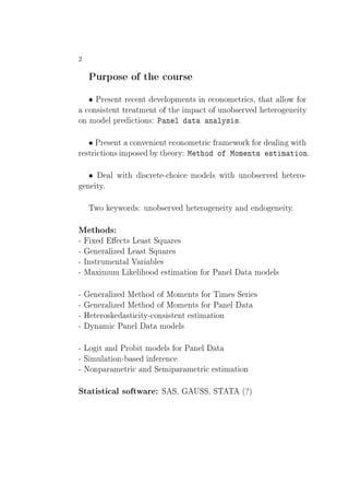 ¾
ÈÙÖÔÓ× Ó Ø ÓÙÖ×
¯ ÈÖ × ÒØ Ö ÒØ Ú ÐÓÔÑ ÒØ× Ò ÓÒÓÑ ØÖ ×¸ Ø Ø ÐÐÓÛ ÓÖ
ÓÒ× ×Ø ÒØ ØÖ ØÑ ÒØ Ó Ø ÑÔ Ø Ó ÙÒÓ × ÖÚ Ø ÖÓ Ò ØÝ
ÓÒ ÑÓ Ð ÔÖ Ø ÓÒ× È Ò Ð Ø Ò ÐÝ× ×º
¯ ÈÖ × ÒØ ÓÒÚ Ò ÒØ ÓÒÓÑ ØÖ Ö Ñ ÛÓÖ ÓÖ Ð Ò Û Ø
Ö ×ØÖ Ø ÓÒ× ÑÔÓ× Ý Ø ÓÖÝ Å Ø Ó Ó ÅÓÑ ÒØ× ×Ø Ñ Ø ÓÒº
¯ Ð Û Ø × Ö Ø ¹ Ó ÑÓ Ð× Û Ø ÙÒÓ × ÖÚ Ø ÖÓ¹
Ò ØÝº
ÌÛÓ ÝÛÓÖ × ÙÒÓ × ÖÚ Ø ÖÓ Ò ØÝ Ò Ò Ó Ò ØÝº
Å Ø Ó ×
¹ Ü Ø× Ä ×Ø ËÕÙ Ö ×
¹ Ò Ö Ð Þ Ä ×Ø ËÕÙ Ö ×
¹ ÁÒ×ØÖÙÑ ÒØ Ð Î Ö Ð ×
¹ Å Ü ÑÙÑ Ä Ð ÓÓ ×Ø Ñ Ø ÓÒ ÓÖ È Ò Ð Ø ÑÓ Ð×
¹ Ò Ö Ð Þ Å Ø Ó Ó ÅÓÑ ÒØ× ÓÖ Ì Ñ × Ë Ö ×
¹ Ò Ö Ð Þ Å Ø Ó Ó ÅÓÑ ÒØ× ÓÖ È Ò Ð Ø
¹ À Ø ÖÓ× ×Ø ØÝ¹ ÓÒ× ×Ø ÒØ ×Ø Ñ Ø ÓÒ
¹ ÝÒ Ñ È Ò Ð Ø ÑÓ Ð×
¹ ÄÓ Ø Ò ÈÖÓ Ø ÑÓ Ð× ÓÖ È Ò Ð Ø
¹ Ë ÑÙÐ Ø ÓÒ¹ × Ò Ö Ò
¹ ÆÓÒÔ Ö Ñ ØÖ Ò Ë Ñ Ô Ö Ñ ØÖ ×Ø Ñ Ø ÓÒ
ËØ Ø ×Ø Ð ×Ó ØÛ Ö Ë Ë¸ ÍËË¸ ËÌ Ì ´ µ
 