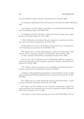 ¾ Ê Ê Æ Ë
Ø Ø Ñ Ñ Ò× ÓÒ × Ü ¸ ÂÓÙÖÒ Ð Ó ÓÒÓÑ ØÖ ×¸ ½¸ ¾¼½¹¾¾ ¸ ½ º
Âº º À Ù×Ñ Ò¸ ËÔ Ø ÓÒ Ì ×Ø× Ò ÓÒÓÑ ØÖ ×¸ ÓÒÓÑ ØÖ ¸ ´ µ¸ ½¾ ½ç½¾ ½¸
½ º
Âº º À Ù×Ñ Ò Ò Ïº º Ì ÝÐÓÖ¸ È Ò Ð Ø Ò ÍÒÓ × ÖÚ Ð ÁÒ Ú Ù Ð ¹
Ø×¸ ÓÒÓÑ ØÖ ¸ ´ µ¸ ½¿ ç½¿ ¸ ½ ½º
ÂºÂº À Ñ Ò Ò Ìº º Å ÙÖ Ý¸ Ð ¹ Ý Ð ÑÓ Ð Ó Ñ Ð Ð ÓÖ ×ÙÔÔÐÝ¸
Ê Ú Û Ó ÓÒÓÑ ËØÙ ×¸ ¸ ¹ ¸ ½ ¼º
Áº ÀÓ ¸ ×Ø Ñ Ø ÓÒ Ó ÔÖÓ Ù Ø ÓÒ ÙÒ Ø ÓÒ Ô Ö Ñ Ø Ö× ÓÑ Ò Ò Ø Ñ ¹× Ö ×
Ò ÖÓ××¹× Ø ÓÒ Ø ¸ ÓÒÓÑ ØÖ ¸ ¿¼¸ ¿ ¹ ¿¸ ½ ¾º
º ÀÓÐØÞ¹ Ò¸ Ïº Æ Û Ý Ò Àº ÊÓ× Ò¸ ×Ø Ñ Ø Ò Î ØÓÖ ÙØÓÖ Ö ×× ÓÒ×
Û Ø È Ò Ð Ø ¸ ÓÒÓÑ ØÖ ¸ ¸ ½¿ ½ç½¿ ¸ ½ º
º º ÀÓÒÓÖ Ò º Ä Û Ð¸ Ë Ñ Ô Ö Ñ ØÖ Ò ÖÝ Ó Ô Ò Ð Ø ÑÓ Ð×
Û Ø ÓÙØ ×ØÖ ØÐÝ ÜÓ Ò ÓÙ× Ö Ö ××ÓÖ×¸ ÛÓÖ Ò Ô Ô Ö¸ Ó×ØÓÒ ÓÐÐ ¸ ¾¼¼¼º
º À× Ó¸ Ò ÐÝ× × Ó È Ò Ð Ø ¸ Ñ Ö ÍÒ Ú Ö× ØÝ ÈÖ ××¸ ½ º
ÃºËº ÁÑ¸ Ëº º Ò¸ Èº Ë Ñ Ø Ò ÂºÅº ÏÓÓÐ Ö ¸ ÒØ ×Ø Ñ Ø ÓÒ Ó
Ô Ò Ð Ø ÑÓ Ð× Û Ø ×ØÖ ØÐÝ ÜÓ ÒÓÙ× ÜÔÐ Ò ØÓÖÝ Ú Ö Ð ×¸ ÂÓÙÖÒ Ð Ó ÓÒÓ¹
Ñ ØÖ ×¸ ¿¸ ½ ¹¾¼½¸ ½ º
ºÏº ÁÑ Ò×¸ ÇÒ ¹×Ø Ô ×Ø Ñ ØÓÖ× ÓÖ ÓÚ Ö¹ ÒØ Ò Ö Ð Þ Ñ Ø Ó Ó
ÑÓÑ ÒØ× ÑÓ Ð×¸ Ê Ú Û Ó ÓÒÓÑ ËØÙ ×¸ ¸ ¿ ¹¿ ¿º
Âº ÁÒ Ñ ÒÒ¸ Å ××Ô Ø ÖÓ× ×Ø ØÝ Ò Ø Ô Ò Ð ÈÖÓ Ø ÑÓ Ð ×Ñ ÐÐ
× ÑÔÐ ÓÑÔ Ö ×ÓÒ Ó ÅÅ Ò ËÅÄ ×Ø Ñ ØÓÖ×¸ ÂÓÙÖÒ Ð Ó ÓÒÓÑ ØÖ ×¸ ¸ ¾¾ ¹
¾ ¸ ¾¼¼¼º
Êº º ÂÙ ×ÓÒ Ò ºÄº ÇÛ Ò¸ ×Ø Ñ Ø Ò ÝÒ Ñ Ô Ò Ð Ø ÑÓ Ð× Ù
ÓÖ Ñ ÖÓ ÓÒÓÑ ×Ø×¸ ÓÒÓÑ × Ä ØØ Ö×¸ ¸ ¹½ ¸ ½ º
ÅºÈº Ã Ò Ò º º ÊÙÒ Ð ¸ ÇÒ Ø ×Ø Ñ Ø ÓÒ Ó Ô Ò Ð¹ Ø ÑÓ Ð× Û Ø
× Ö Ð ÓÖÖ Ð Ø ÓÒ Û Ò Ò×ØÖÙÑ ÒØ× Ö ÒÓØ ×ØÖ ØÐÝ ÜÓ ÒÓÙ×¸ ÂÓÙÖÒ Ð Ó Ù× Ò ××
Ò ÓÒÓÑ ËØ Ø ×Ø ×¸ ½¼¸ ½¹ ¸ ½ ¾º
ÆºÅº Ã Ö¸ Ì Ñ Ë Ö ×¹ ÖÓ×× Ë Ø ÓÒ ÅÓ Ð Û Ø Ü Ø× Û Ø Ò
 