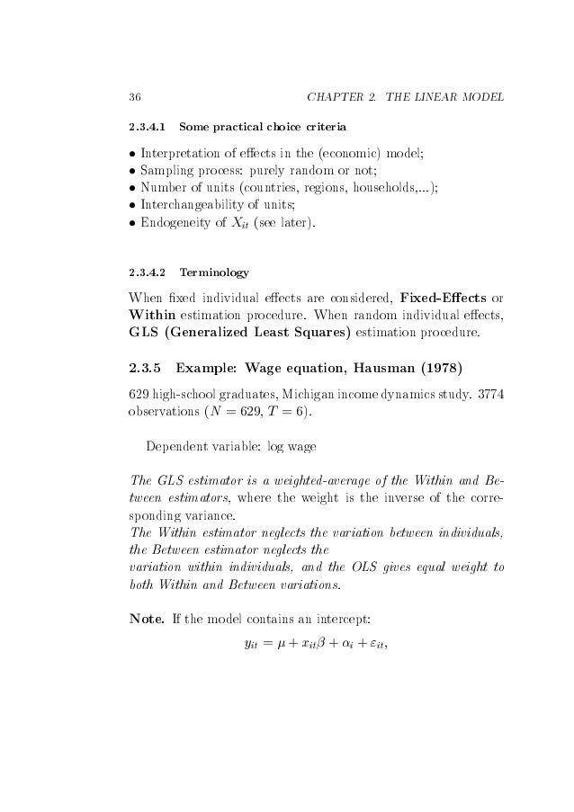 Panel Data Econometrics And Gmm Estimation