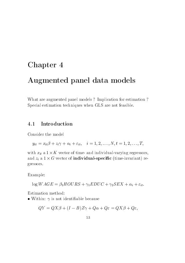 Panel Data Econometrics And Gmm Estimation