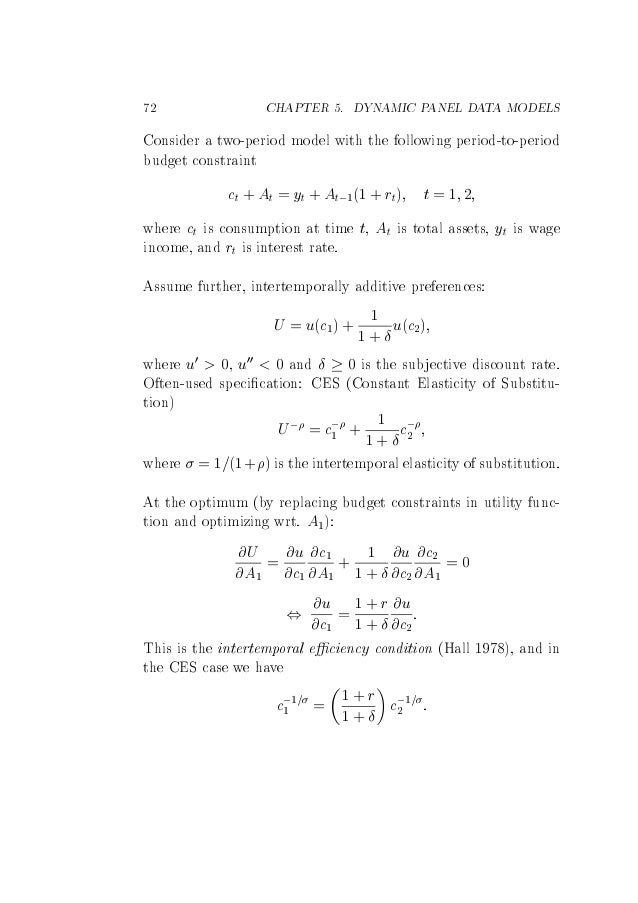 Panel Data Econometrics And Gmm Estimation