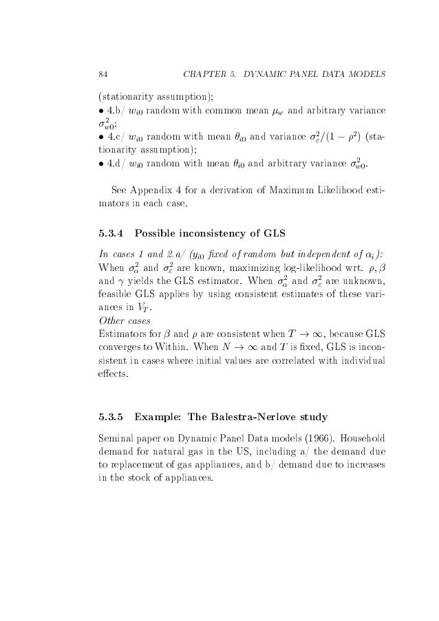 Panel Data Econometrics And Gmm Estimation