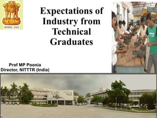 Expectations of
Industry from
Technical
Graduates
Prof MP Poonia
Director, NITTTR (India)
 