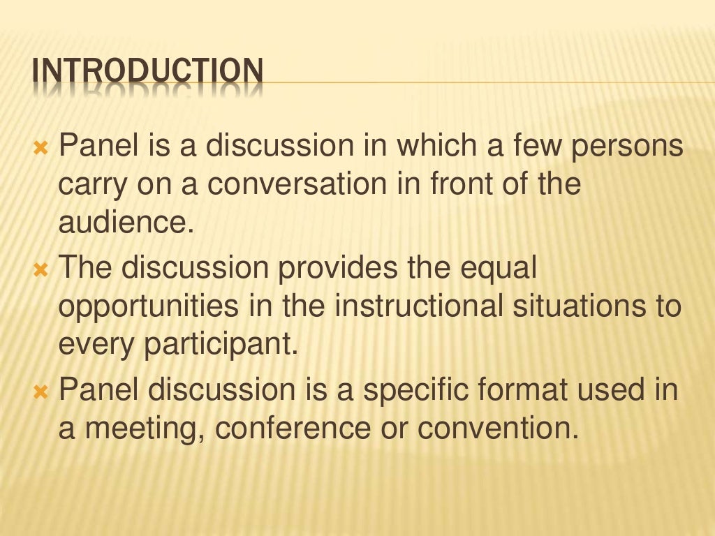 Panel discussion ppt