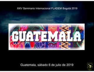 XXV Seminario Internacional FLADEM Bogotá 2019
Guatemala, sábado 6 de julio de 2019
 
